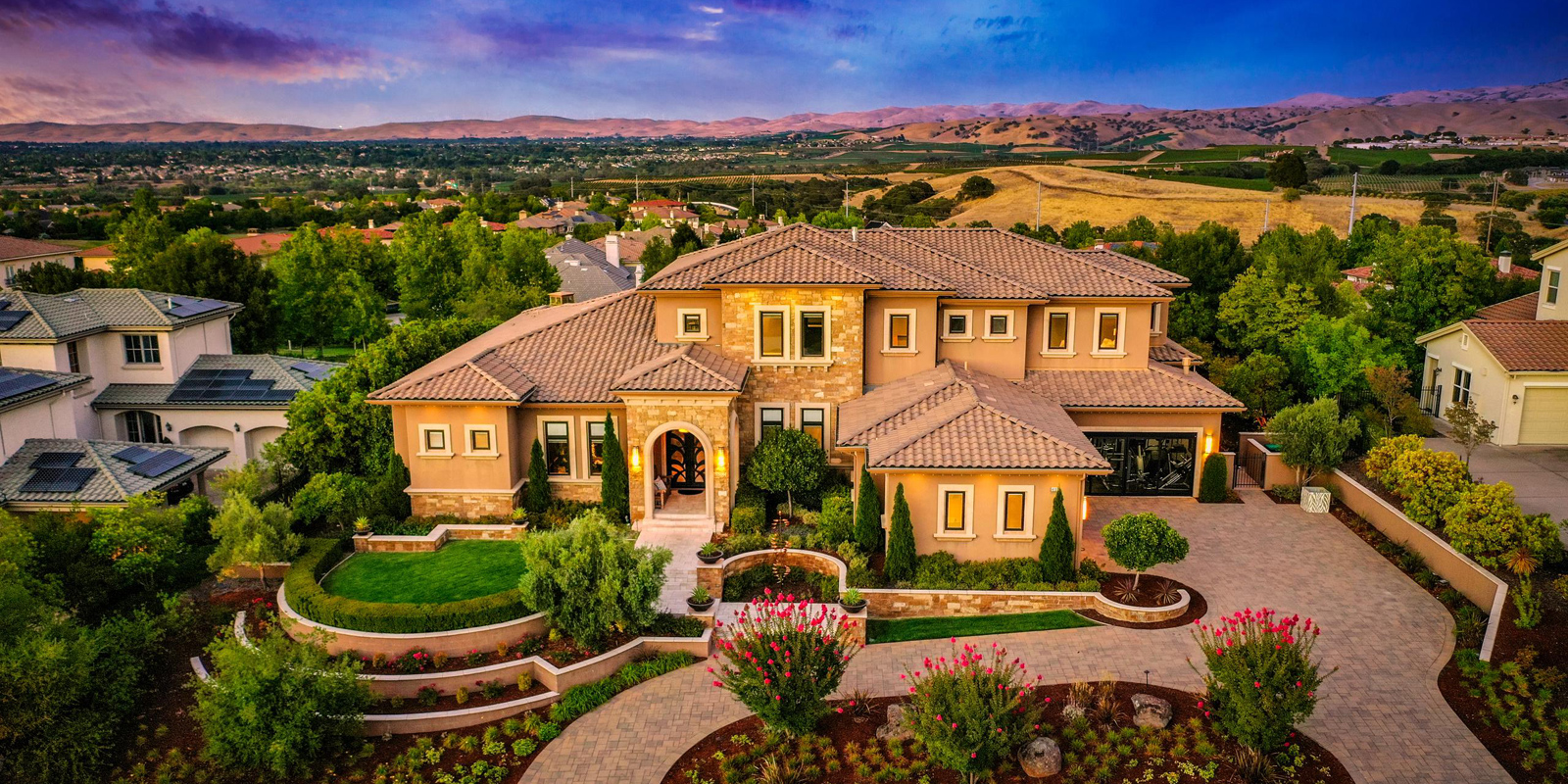 Aerial view of a homes for sale in Pleasanton, CA